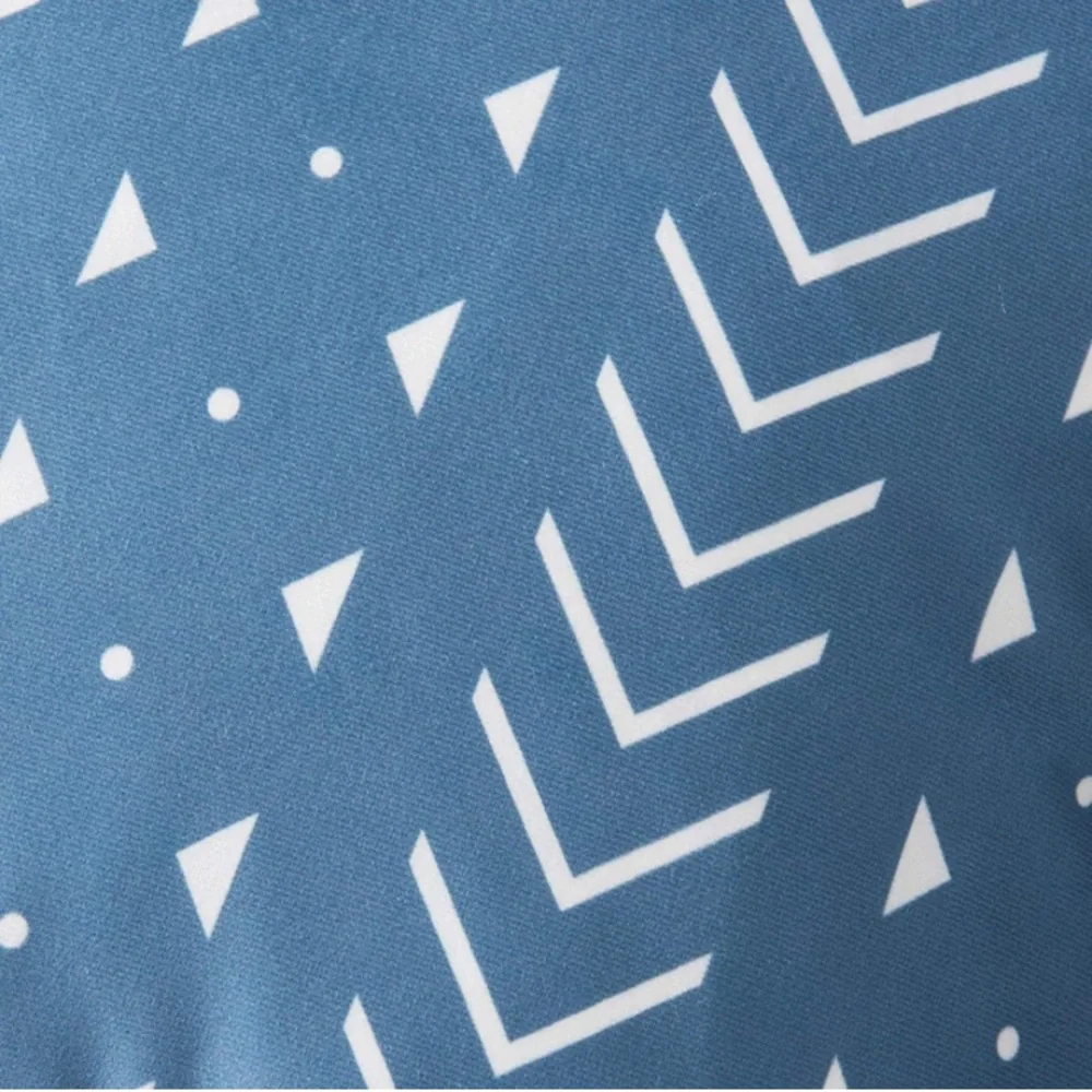Luxury Home | Boho Chic Blue & White Geo Tribal Print Throw Pillow Covers